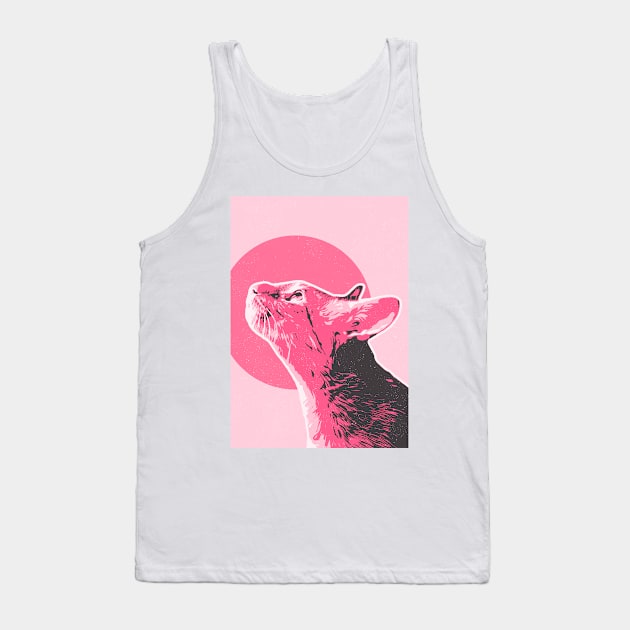 Cat Retro Art Tank Top by boholoc0